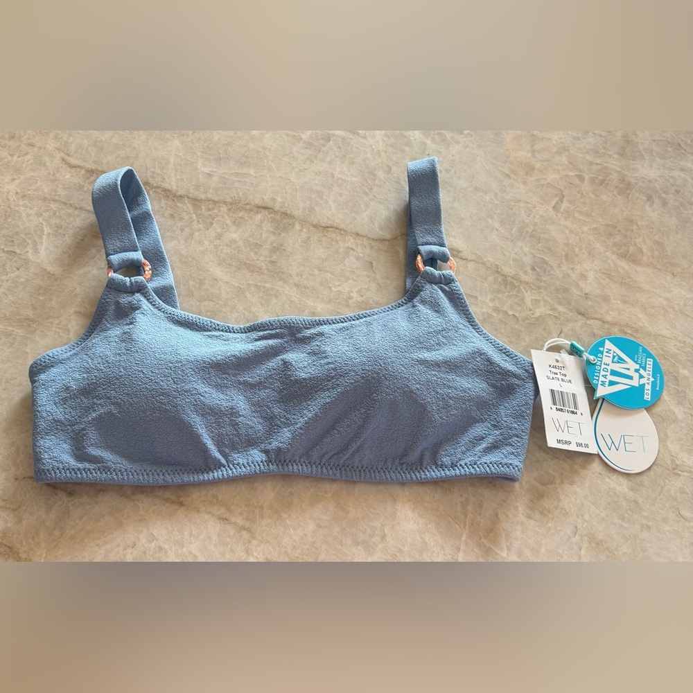 NWT WET‎ Women Slate Blue Trae Top Wide Strap UPF 50+ Sun Protection